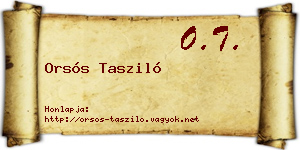 Orsós Tasziló névjegykártya